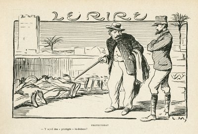 Illustration in Le Rire, 04/05/12 - Protectorat colonisation (engraving) by Lucien Metivet