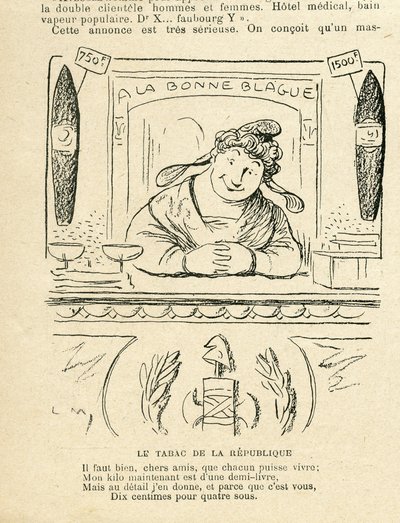 Illustration in Le Rire, 25/09/09 - the tobacco of the Republic by Lucien Metivet