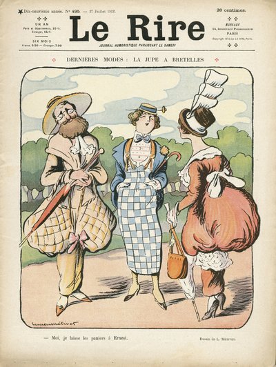 Illustration in Le Rire, 27/07/12 - Latest Fashion (engraving) by Lucien Metivet