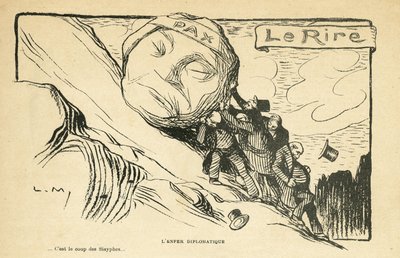 Illustration in Le Rire, 28/12/12 - diplomatic hell - War 14-18 (engraving) by Lucien Metivet