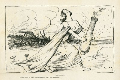 Illustration in Le Rire, 03/05/13 - Familiar Air - Balkans, Guns, Shells, Peace, First World War by Lucien Metivet