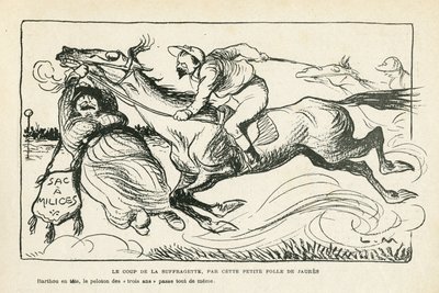 Illustration in Le Rire, 28/06/13 - The Blow of the Suffragette by Lucien Metivet