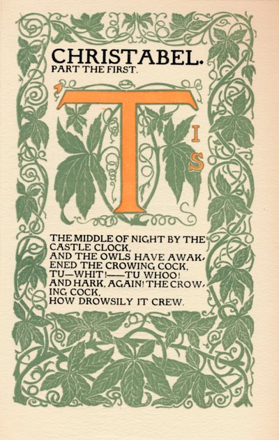 Eragny Press: Opening Page of Coleridge