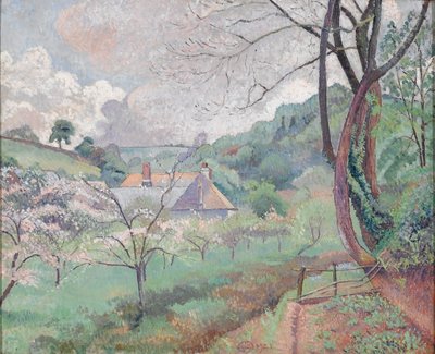 Apple Blossom, Riversbridge Farm, Blackpool by Lucien Pissarro