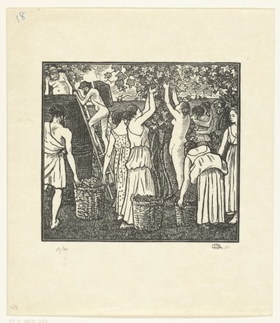 The Harvest (series title: Daphnis et Chloé) by Lucien Pissarro