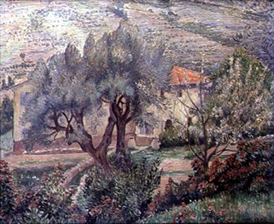 Orovida Landscape, the Cherry Tree by Lucien Pissarro
