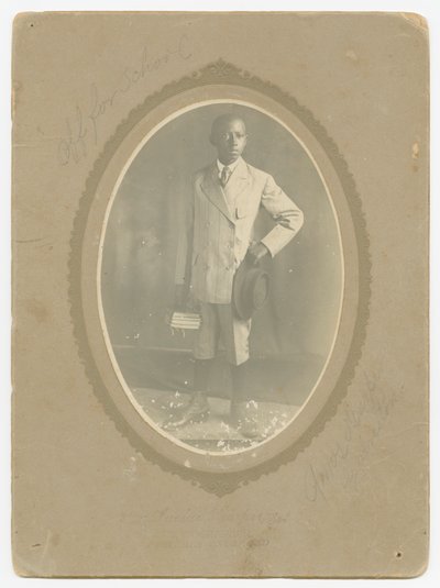 Photograph of Amos Harper off to school, ca. 1910 by Lucius Harper