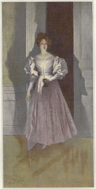 Portrait of a Woman Carrying a Candle by Lucius Rossi