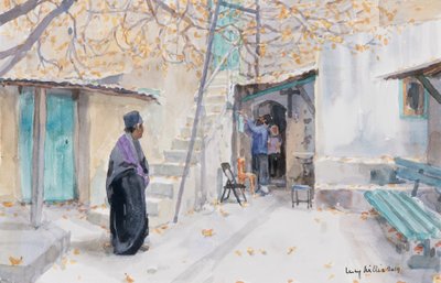 Ethiopians on The Church Of The Holy Sepulchre, Jerusalem by Lucy Willis