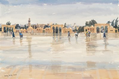 Wind and Rain on the Temple Mount, Jerusalem by Lucy Willis