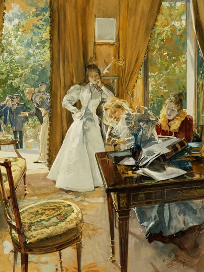In the Drawing Room, 1897 by Ludek or Ludwig Marold