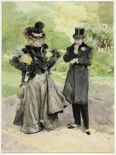 A Man and a Woman in a Park by Luděk Marold