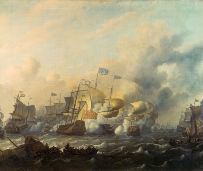 A Sea Battle between the Dutch and the English by Ludolf Backhuysen