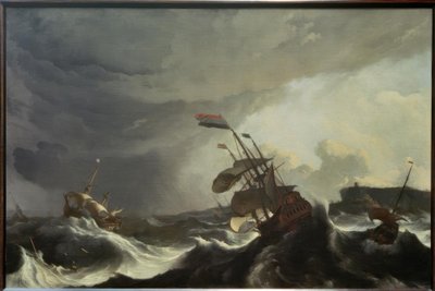 Ships in Distress During Heavy Storm by Ludolf Backhuysen