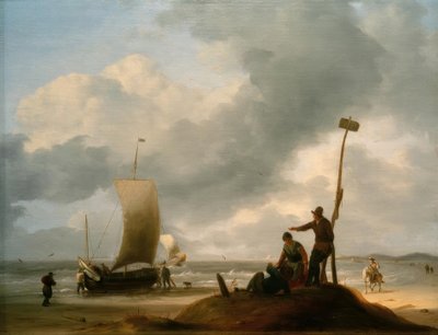 Beach with Fishing Boats by Ludolf Backhuysen
