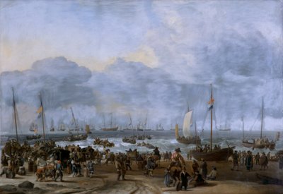 Landing of William of Orange at Scheveningen, 17th century by Ludolf Backhuysen I