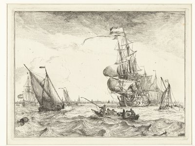 View of the IJ with Rowboat by Ludolf Bakhuysen