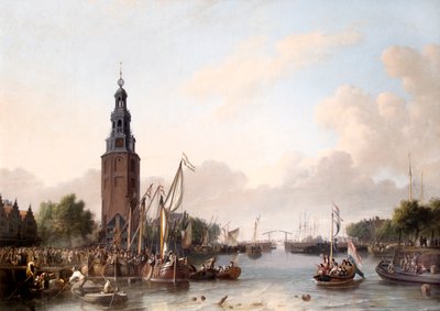 A Man of Rank Embarking at Amsterdam by Ludolf I Backhuysen