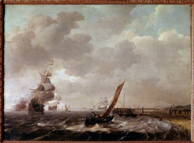 The Sea at the Helder in Holland by Ludolf I Backhuysen