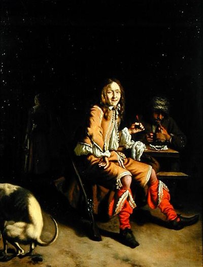 A Hunter Drinking in a Tavern Interior by Ludolf de Jongh