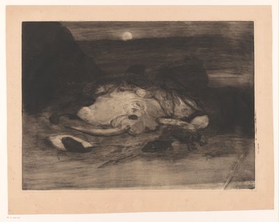 Rog and Fish on the Beach by Moonlight by Ludovic Napoléon Lepic
