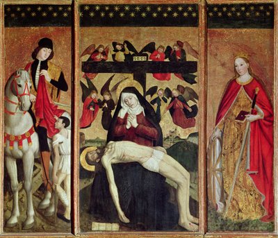 Triptych Depicting Pieta between St. Martin and St. Catherine, 1475 by Ludovico Brea