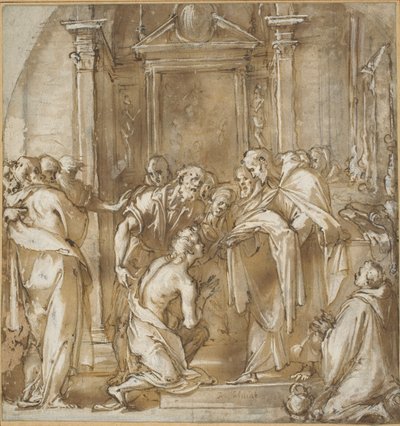 Saint Vincent Ferrer Taking His Vestments by Ludovico Cardi called Cigoli