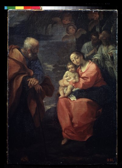 The Holy Family beneath a Palm Tree (Rest on the Flight into Egypt) by Ludovico Carracci