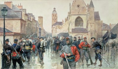 A Gathering of the Garibaldini and French Troops at Tours by Ludovico Marchetti