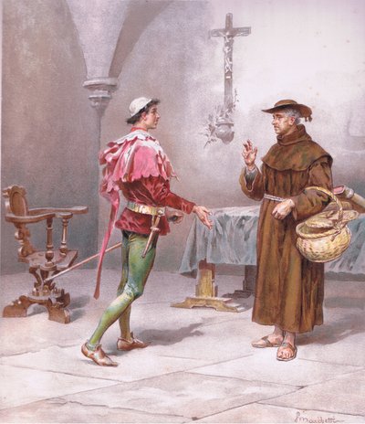 Friar: Holy Francis! What a change is here (illustration from Romeo and Juliet) by Ludovico Marchetti