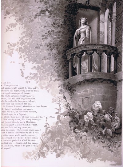 Juliet: Ah me! Romeo she speaks (illustration from Romeo and Juliet) by Ludovico Marchetti