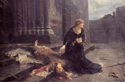 The Death of Gianmaria Visconti in Front of the Church of St. Gottardo in Milan by Ludovico Pogliaghi