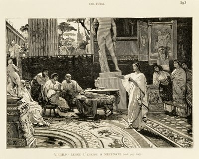 Maecenas listening to Virgil reading Aeneid (illustration) by Ludovico Pogliaghi