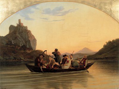 Crossing at Schreckenstein by Ludwig Adrian Richter