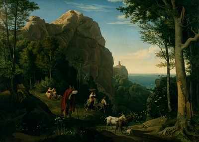 Valley by Amalfi with a view over Salerno Bay by Ludwig Adrian Richter