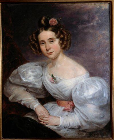 Portrait of a Young Woman by Ludwig August or Louis August Schwiter