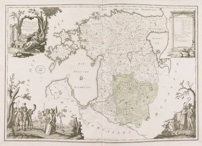 General map of Estonia and Latvia. Atlas de la Livonie, 1798 by Ludwig August von Mellin