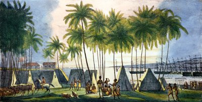 Port of Hanarourou in the Sandwich Islands by Ludwig Choris