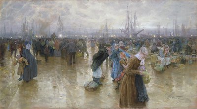 The Fishmarket in Altona by Ludwig Dettmann