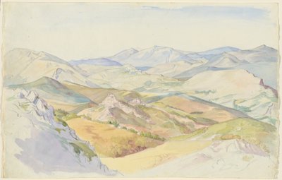 The Sabine Hills and Rocca Santo Stefano Seen from Civitella by Ludwig Deurer