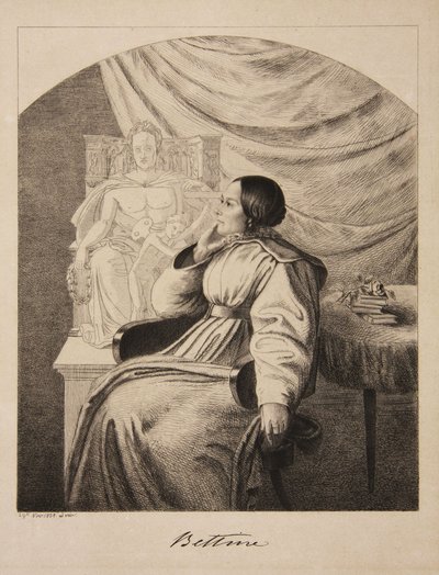 Portrait of the writer Bettine von Arnim 1785-1859, née Brentano, 1838 by Ludwig Emil Grimm