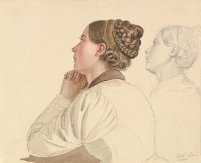 Studies of a Woman Praying by Ludwig Emil Grimm