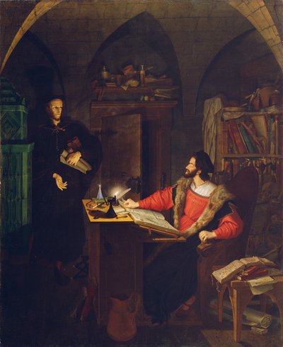 Faust and Mephisto in the Study by Ludwig Ferdinand Schnorr von Carolsfeld