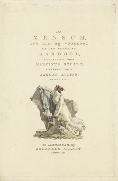 Woman by a rock (Title page for: M. Stuart, The human, as he appears on the known globe, 1803) by Ludwig Gottlieb Portman