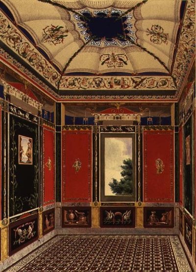 The Pompeian Room painted by Augustine Aglio (1777-1857) from 