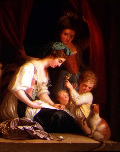 A Mother and her Children with a Nurse Behind by Ludwig Guttenbrunn