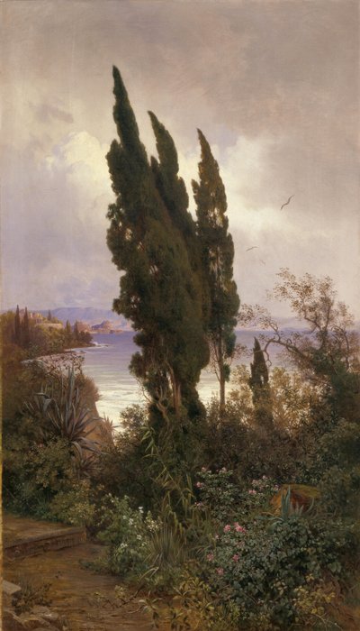 Garden in Front of the Royal Palace in Corfu by Ludwig Hans Fischer
