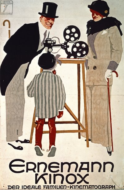 Ernemann Kinox, The Ideal Family Cine-camera, Germany by Ludwig Hohlwein
