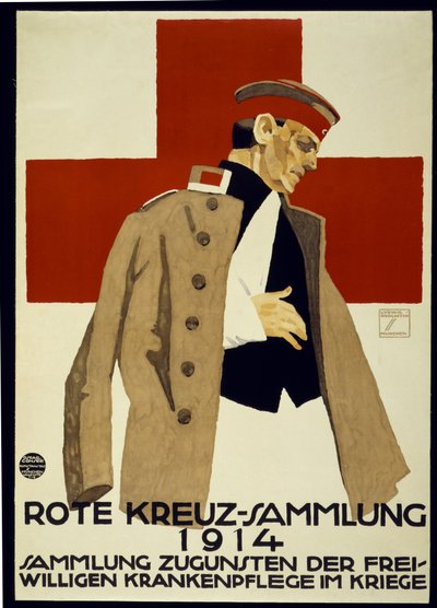 Fund Raising Campaign for German Red Cross (colour litho) by Ludwig Hohlwein