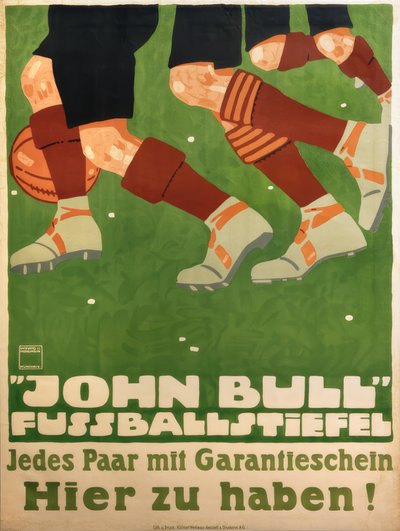 JOHN BULL FOOTBALL BOOTS. Each pair with a guarantee certificate. Available here! by Ludwig Hohlwein